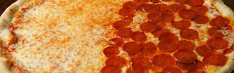 Half and half pizzas category header image